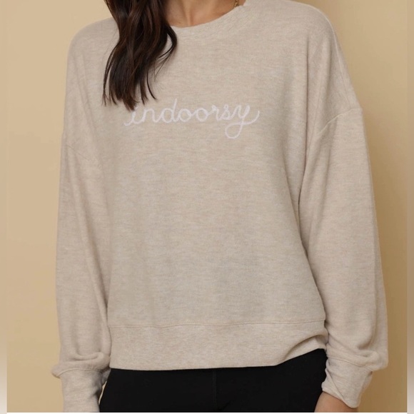 Z Supply Cream Indoorsy Soft Sweatshirt- Medium - Picture 1 of 5